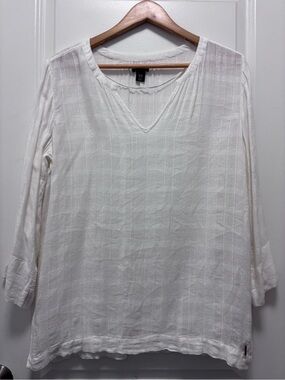 Roots White V-Neck Long Sleeve Tunic